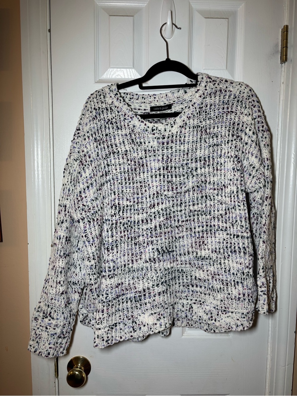 Cable & Gauge Cozy Speckled Chunky Knit Oversized Sweater